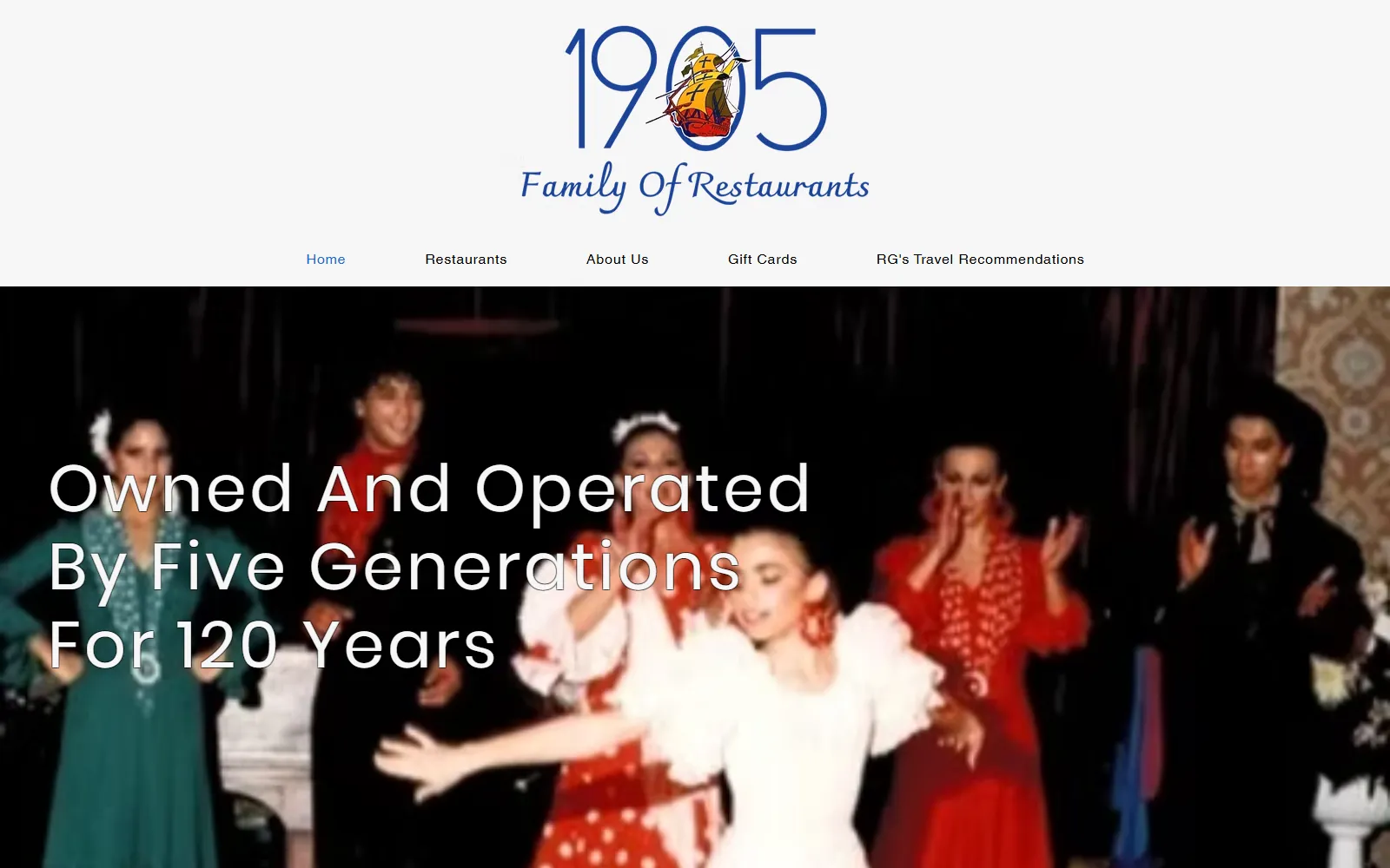 1905 Family of Restaurants website, built by OJ Amplify