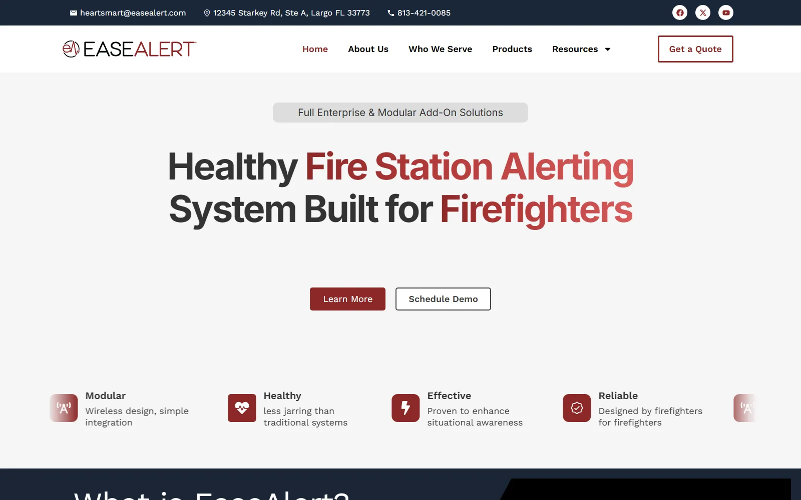 EaseAlert website, built by OJ Amplify